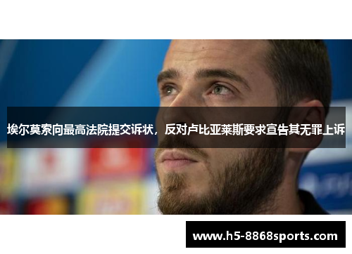 埃尔莫索向最高法院提交诉状，反对卢比亚莱斯要求宣告其无罪上诉