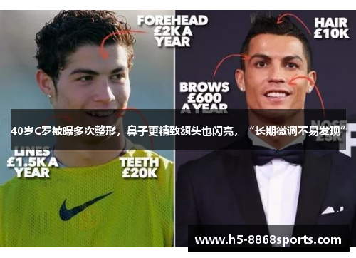 40岁C罗被曝多次整形，鼻子更精致额头也闪亮，“长期微调不易发现”