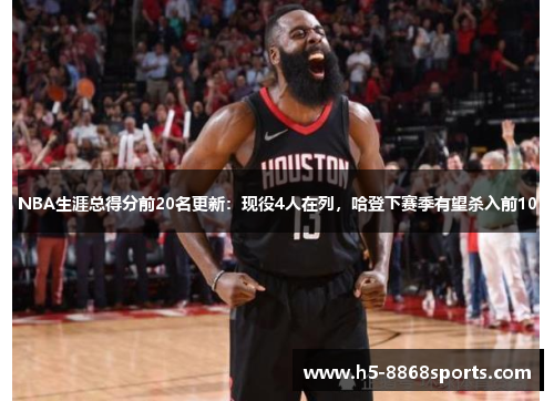 NBA生涯总得分前20名更新：现役4人在列，哈登下赛季有望杀入前10